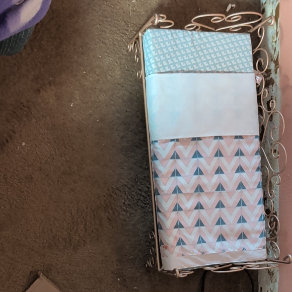 American Girl Other - American Girl Blue and White Chevron Doll Bedding